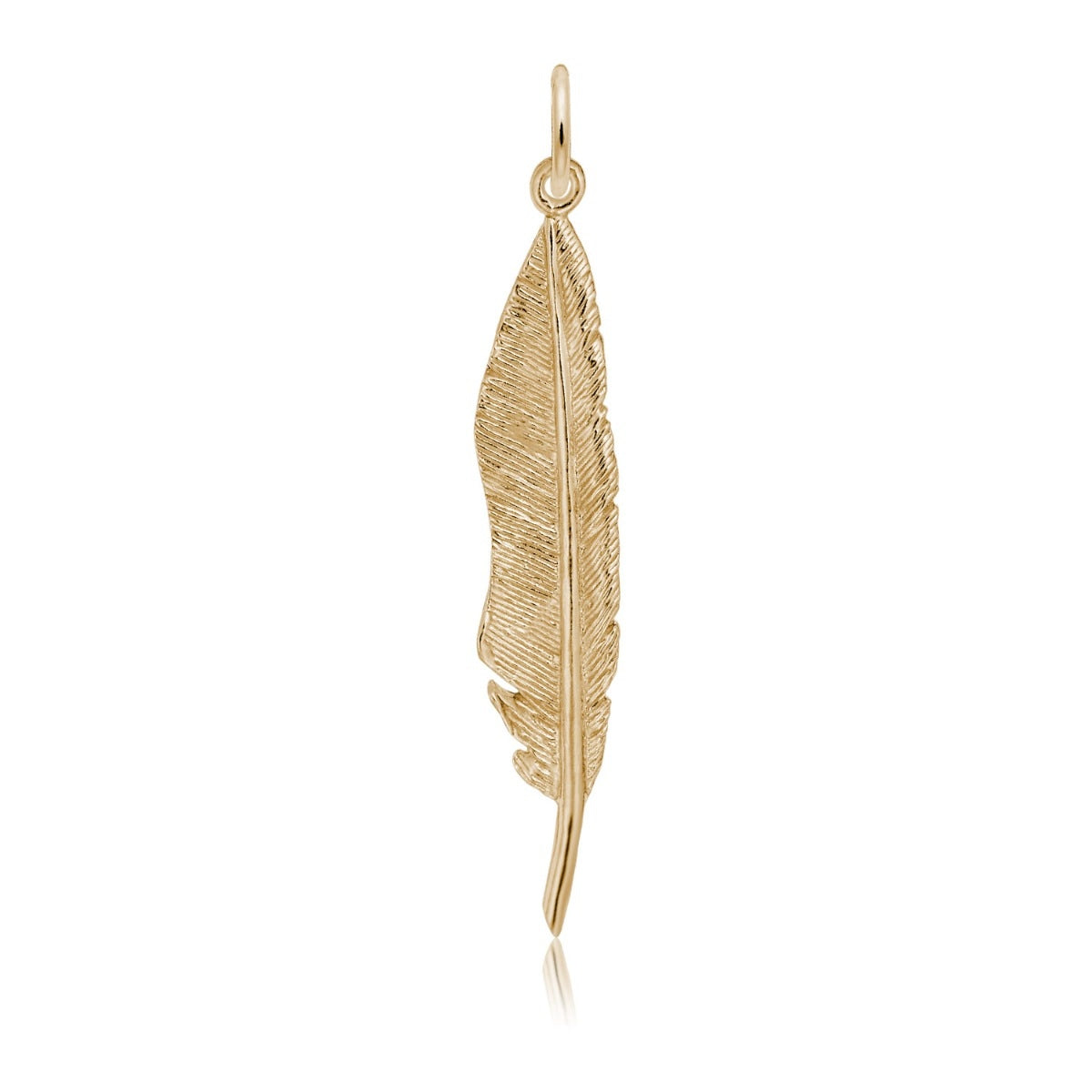 Feather Charm in 14K Yellow Gold