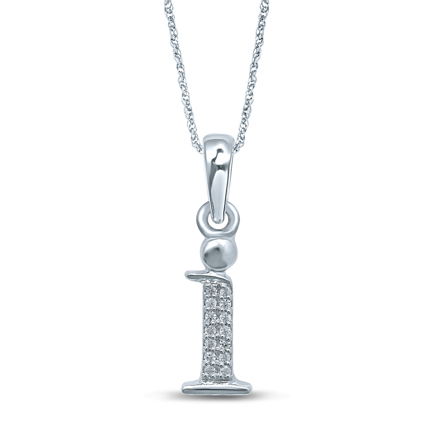 .03 ct. tw. Diamond Initial 'I' Pendant in 10K White Gold