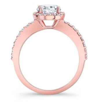 Barkev's Diamond Semi-Mount Engagement Ring in 14K Pink Gold front view