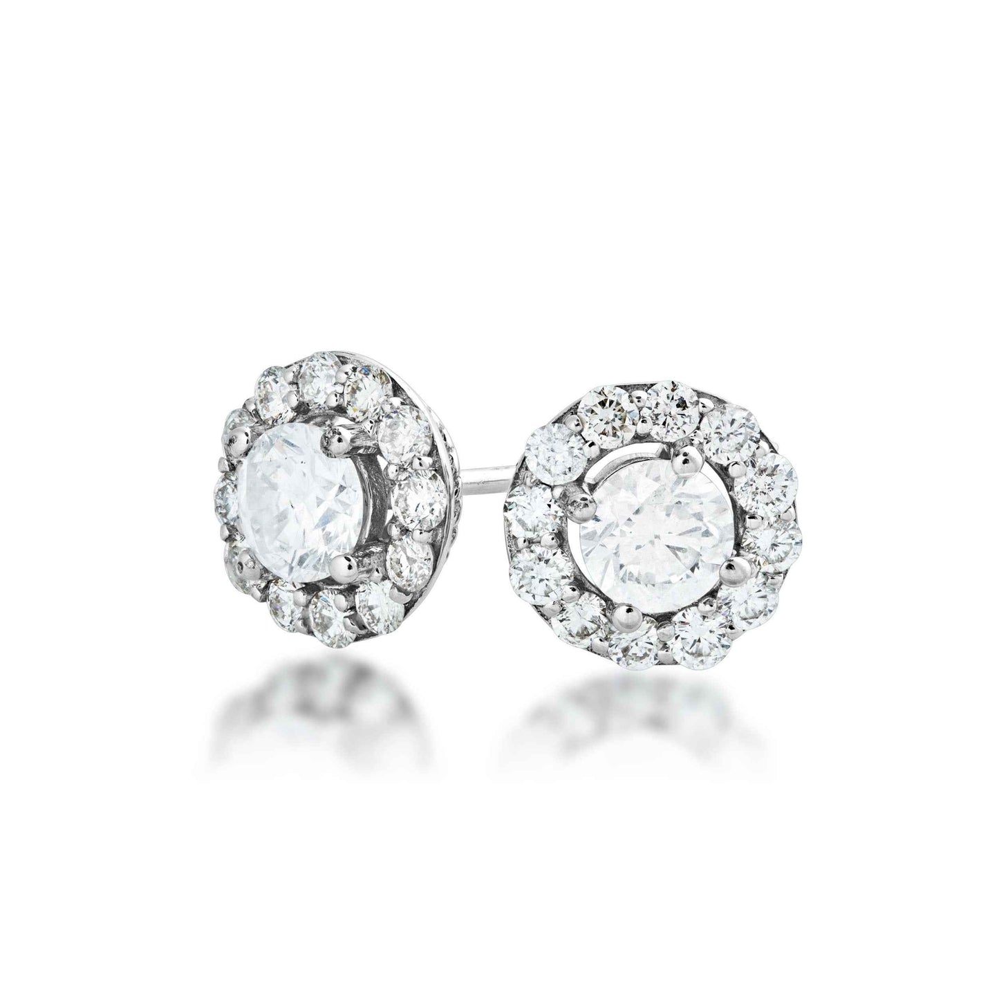Amaura Collection 3/4 ct. tw. Diamond Halo Post Earrings in 10K White Gold