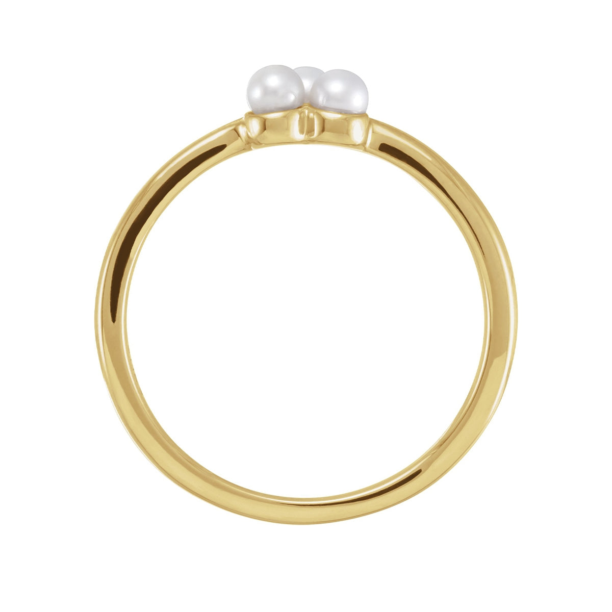 Cultured Freshwater Pearl Cluster Ring in 14K Yellow Gold front view
