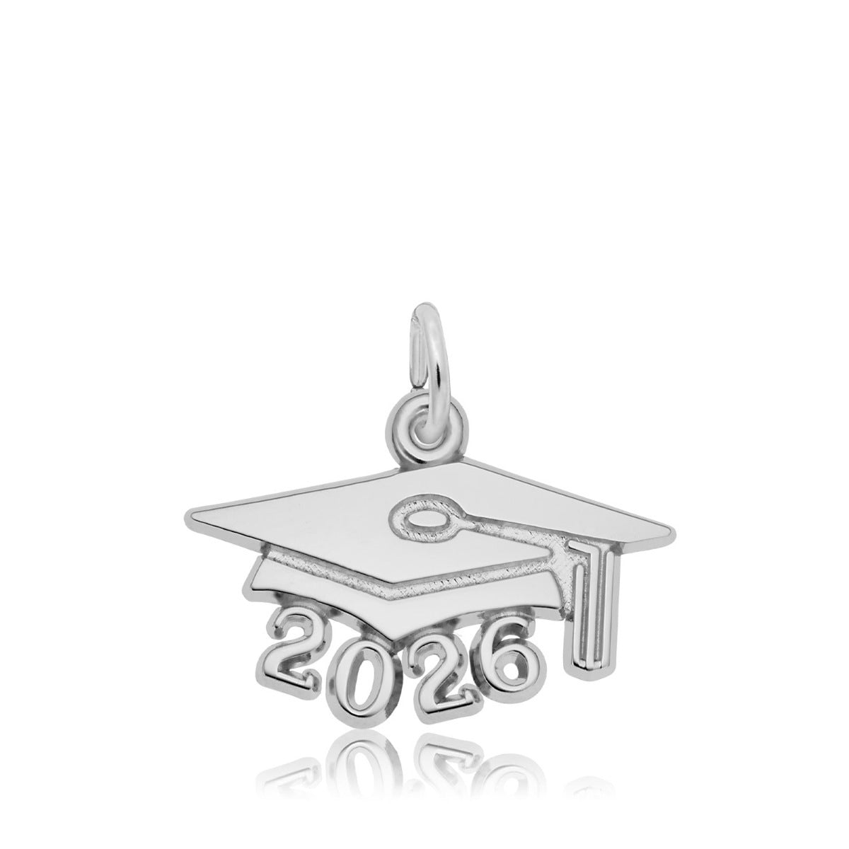 Large Grad Cap 2026 Charm in Sterling Silver