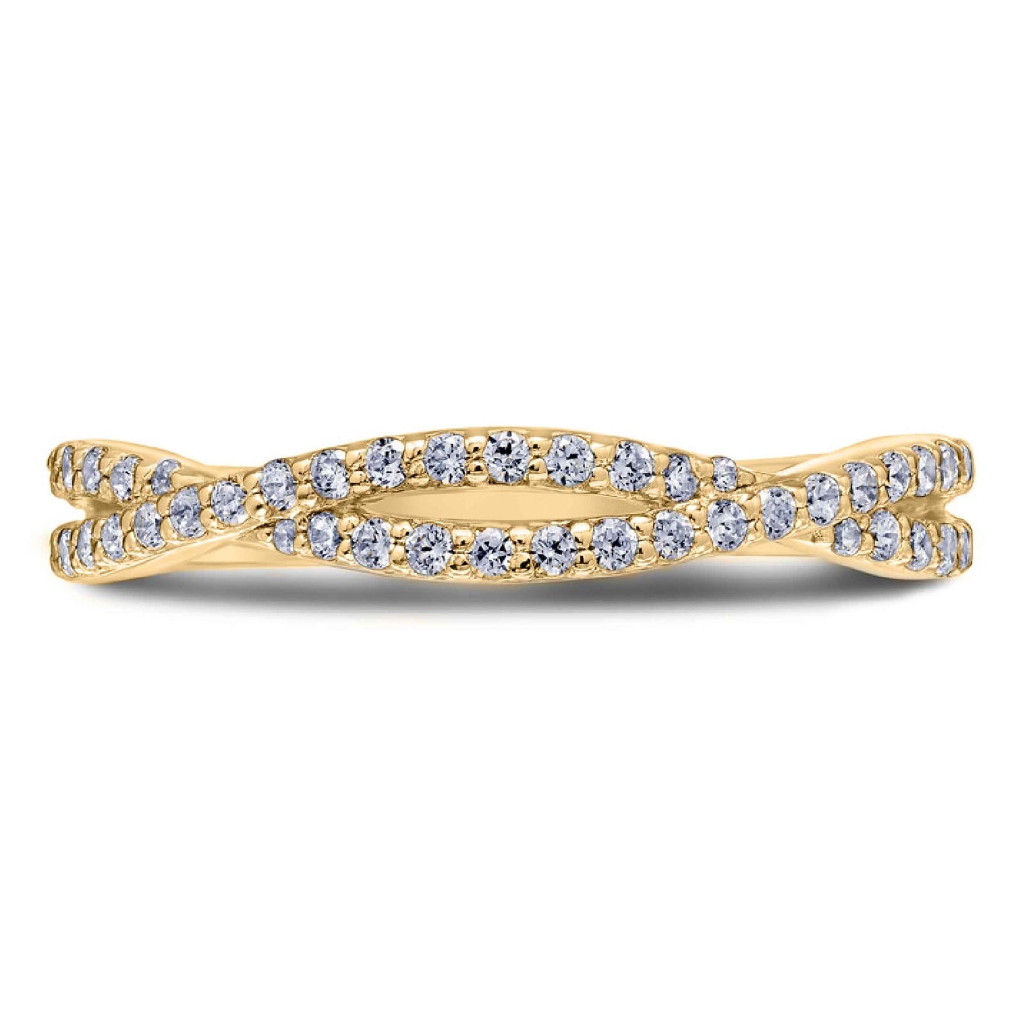 Scott Kay 3/8 ct. tw. Diamond Wedding Band with Twisted Design in 14K Yellow Gold side profile