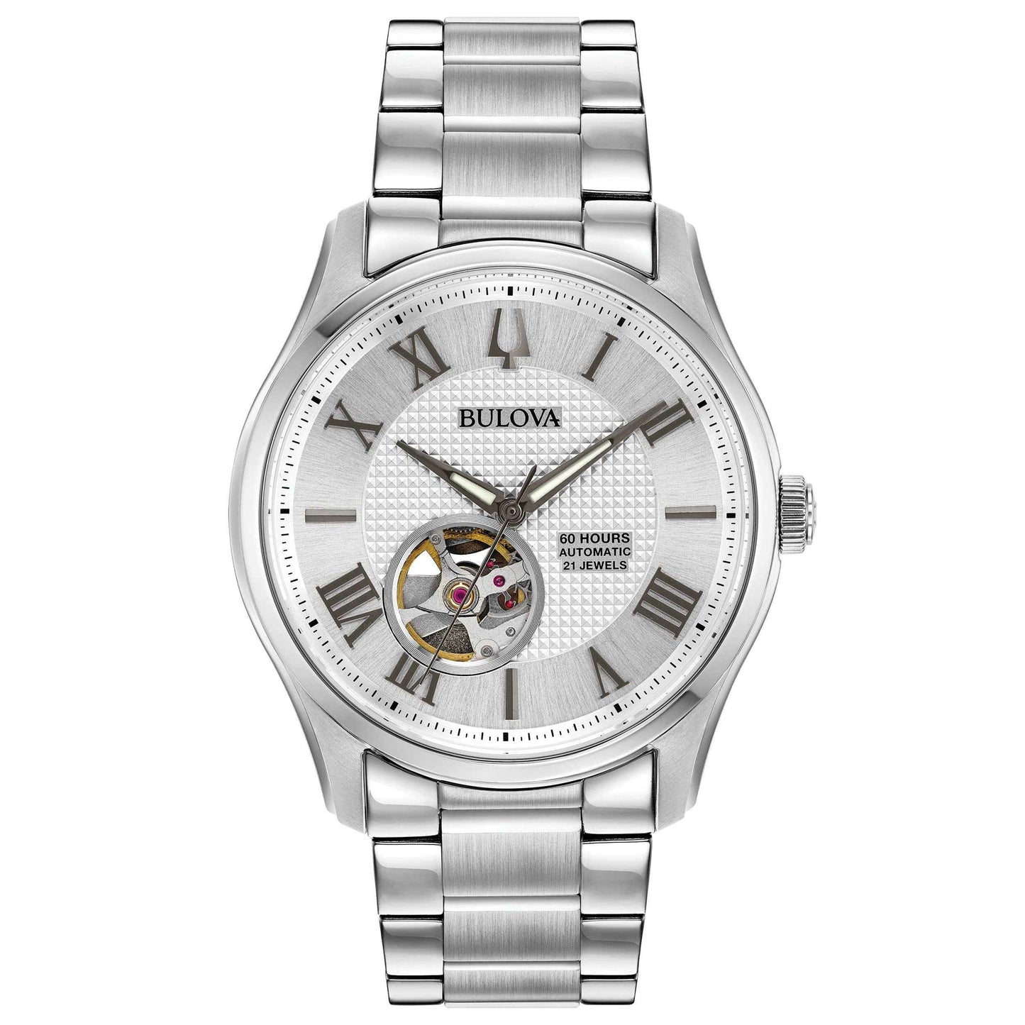Bulova Men's Wilton Analog Self-Winding Watch with Silver Dial