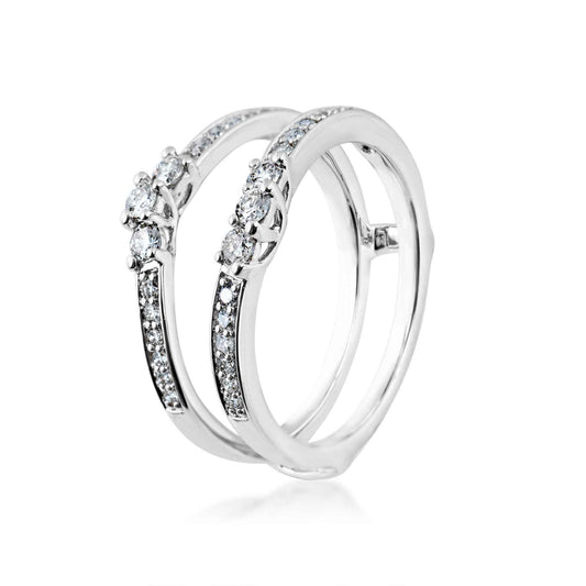 1/2 ct. tw. Curved Diamond Ring Enhancer in 14K White Gold front view