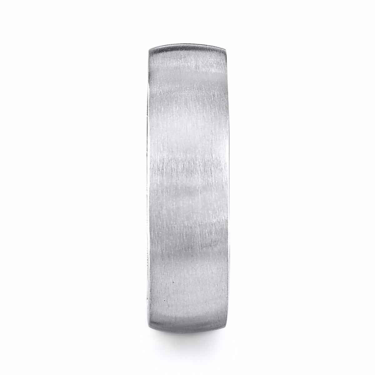 MFIT Men's Satin Finish 7mm Wedding Band in 10K White Gold side profile