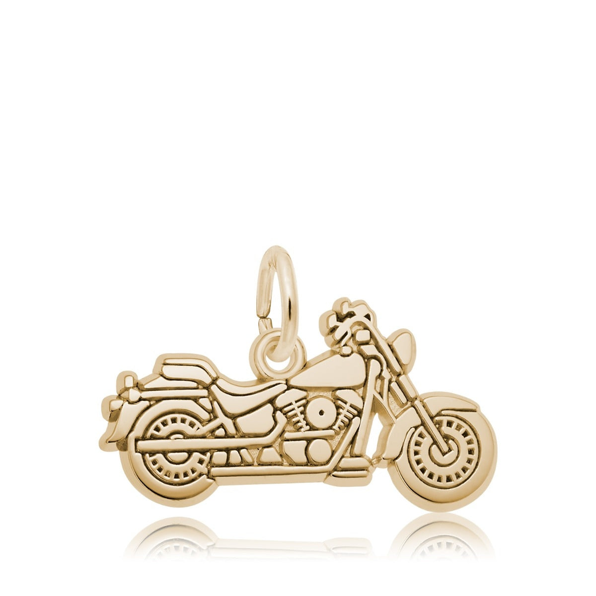Flat Motorcycle Charm in 14K Yellow Gold