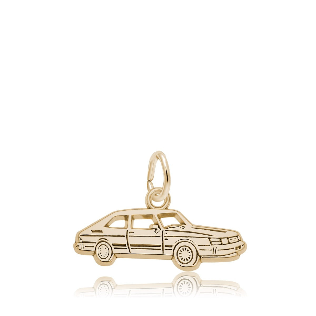 Flat Car Charm in 14K Yellow Gold