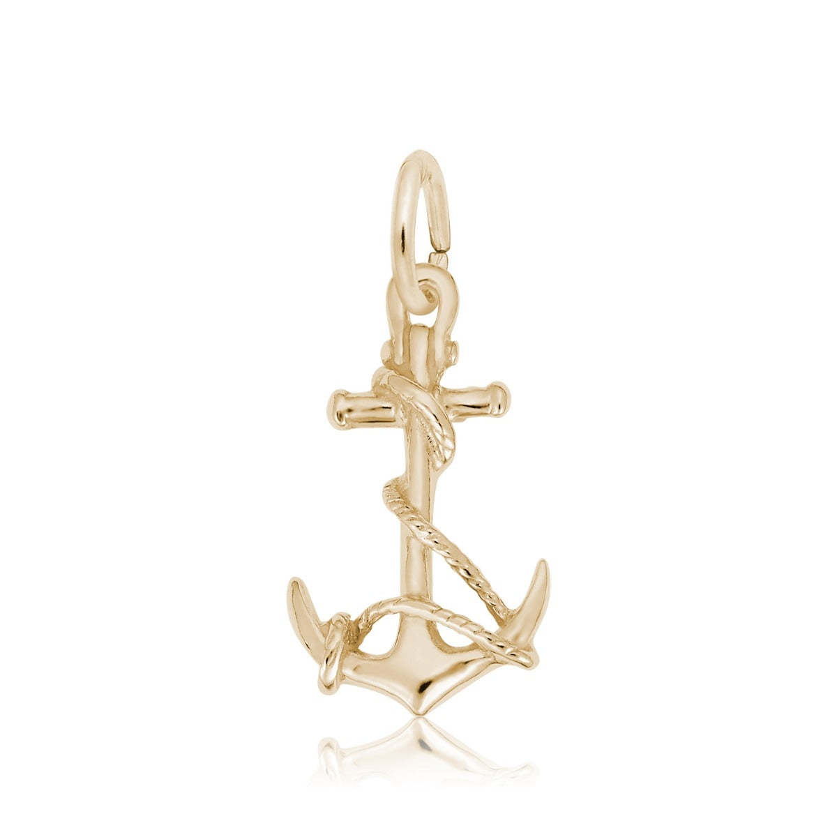 Anchor & Rope Charm in 14K Yellow Gold