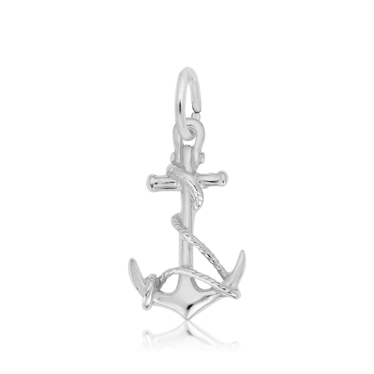 Anchor & Rope Charm in Sterling Silver