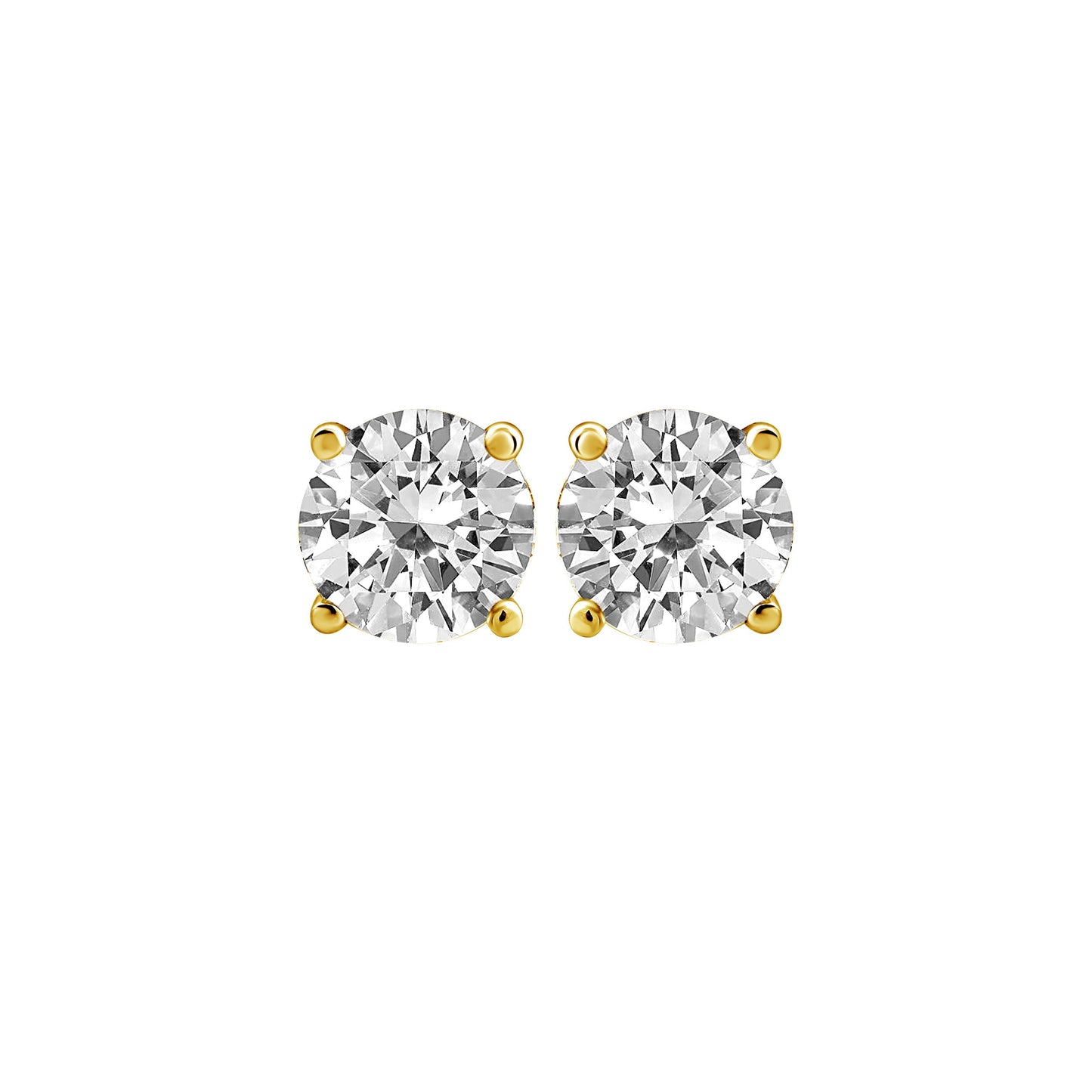 1/5 ct. tw. Round Brilliant Diamond Stud Solitaire Earrings in 14K Yellow Gold