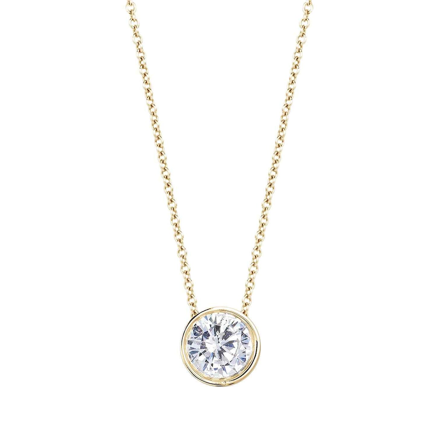 1/6 ct. tw. Round Sliding Bezel Set Diamond Pendant in 10K Yellow Gold