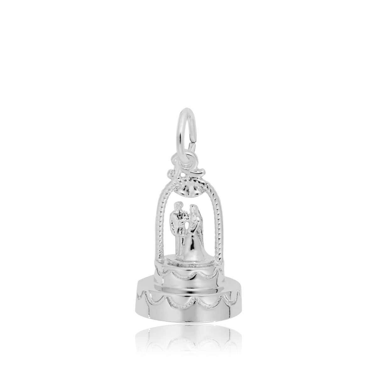 Wedding Cake Charm in Sterling Silver