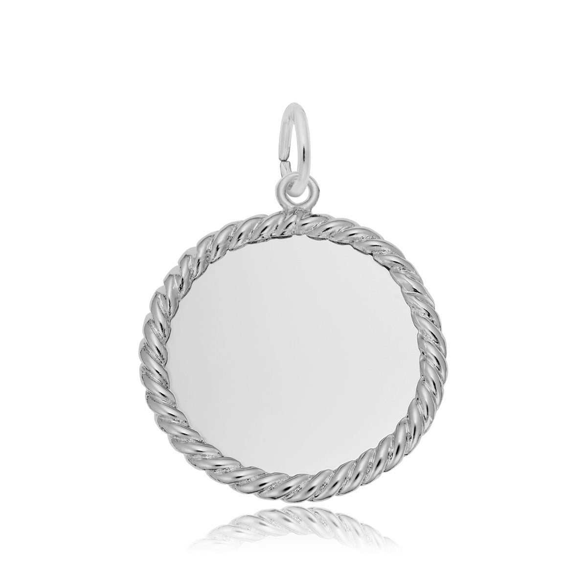 Rope Disc Charm in Sterling Silver