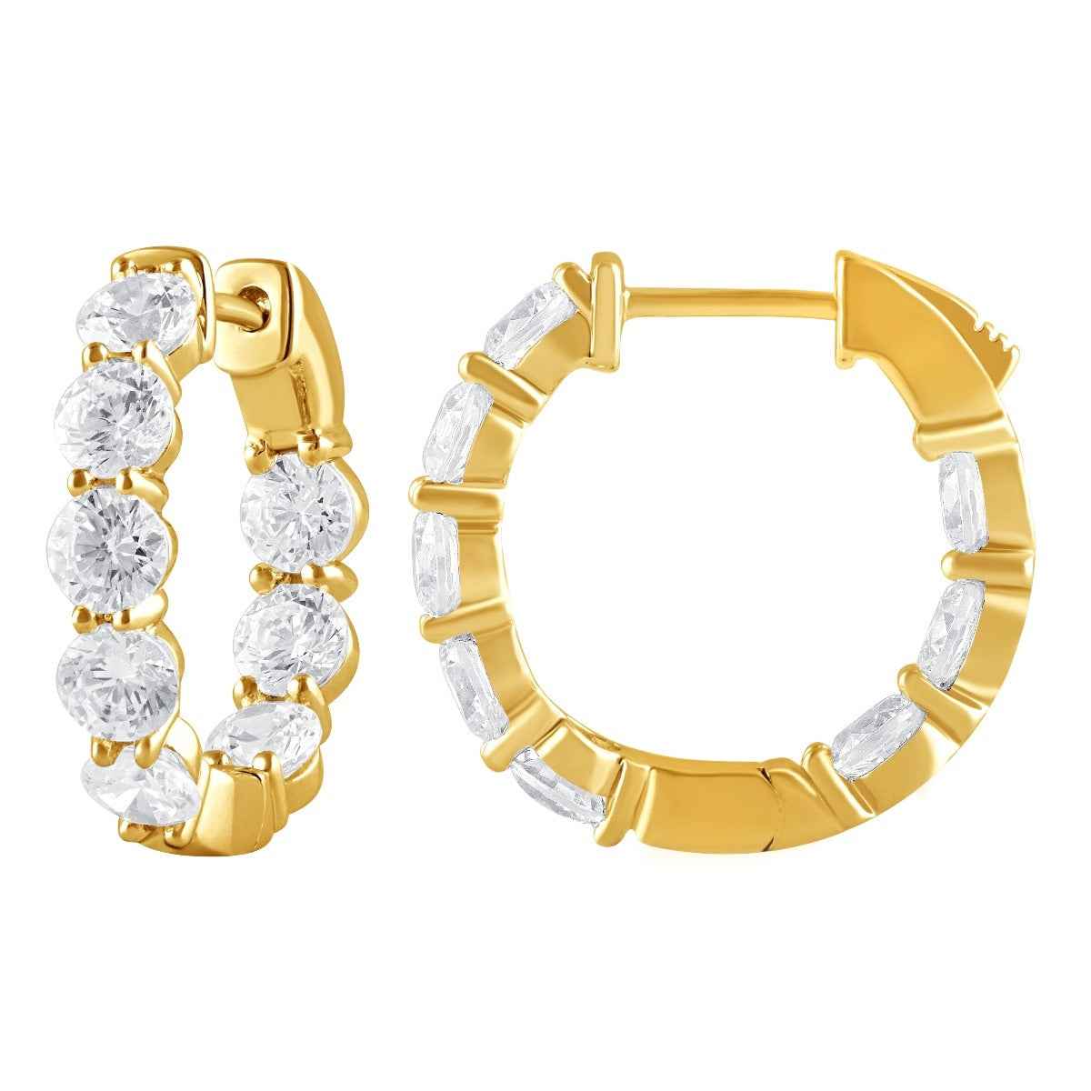 Adamante 4 ct. tw. Lab-Grown Diamond Inside Out Hoop Earrings In 14K Yellow Gold