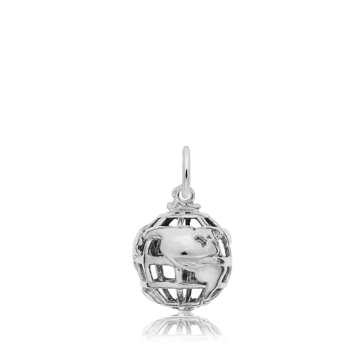 World Globe Charm in Sterling Silver