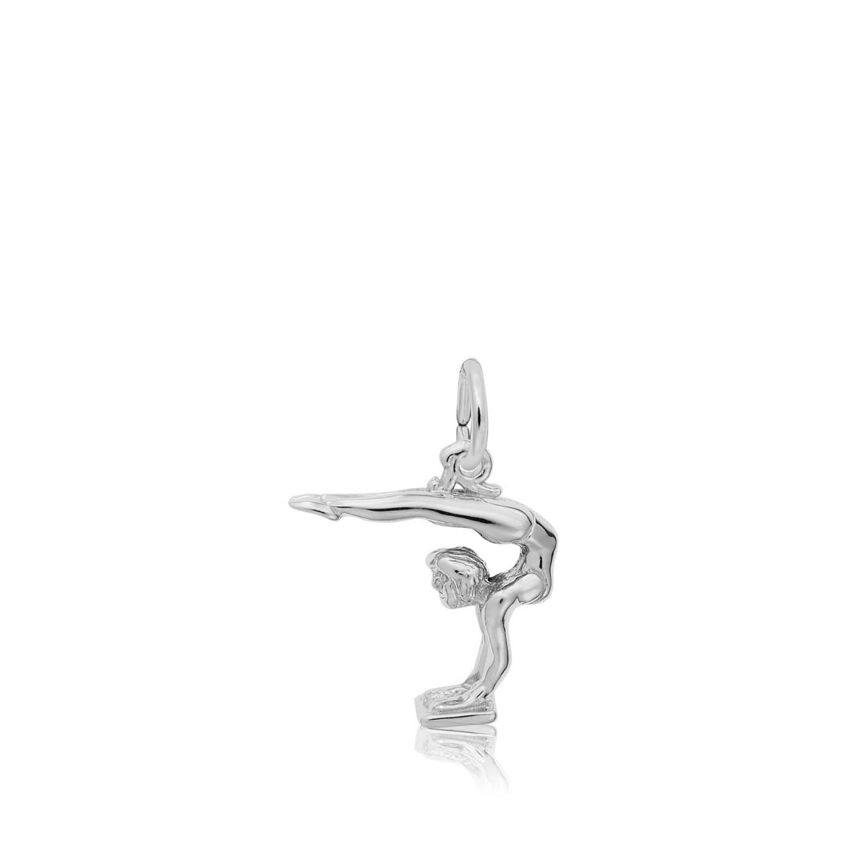 Vaulting Gymnast Charm in Sterling Silver