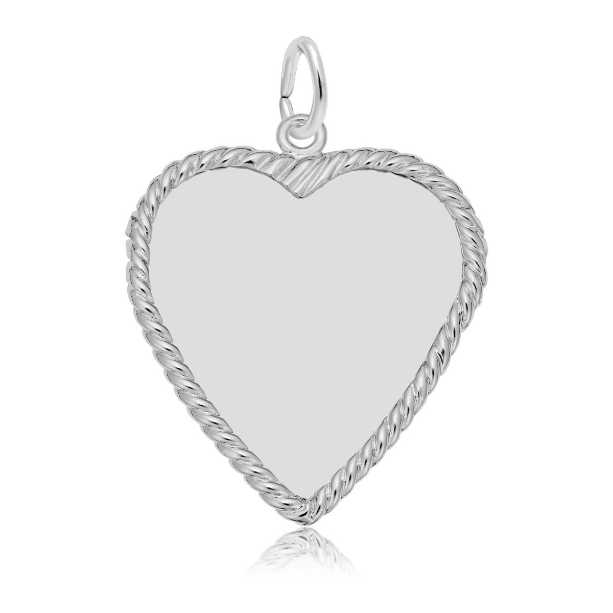 Rope Heart Charm in Sterling Silver