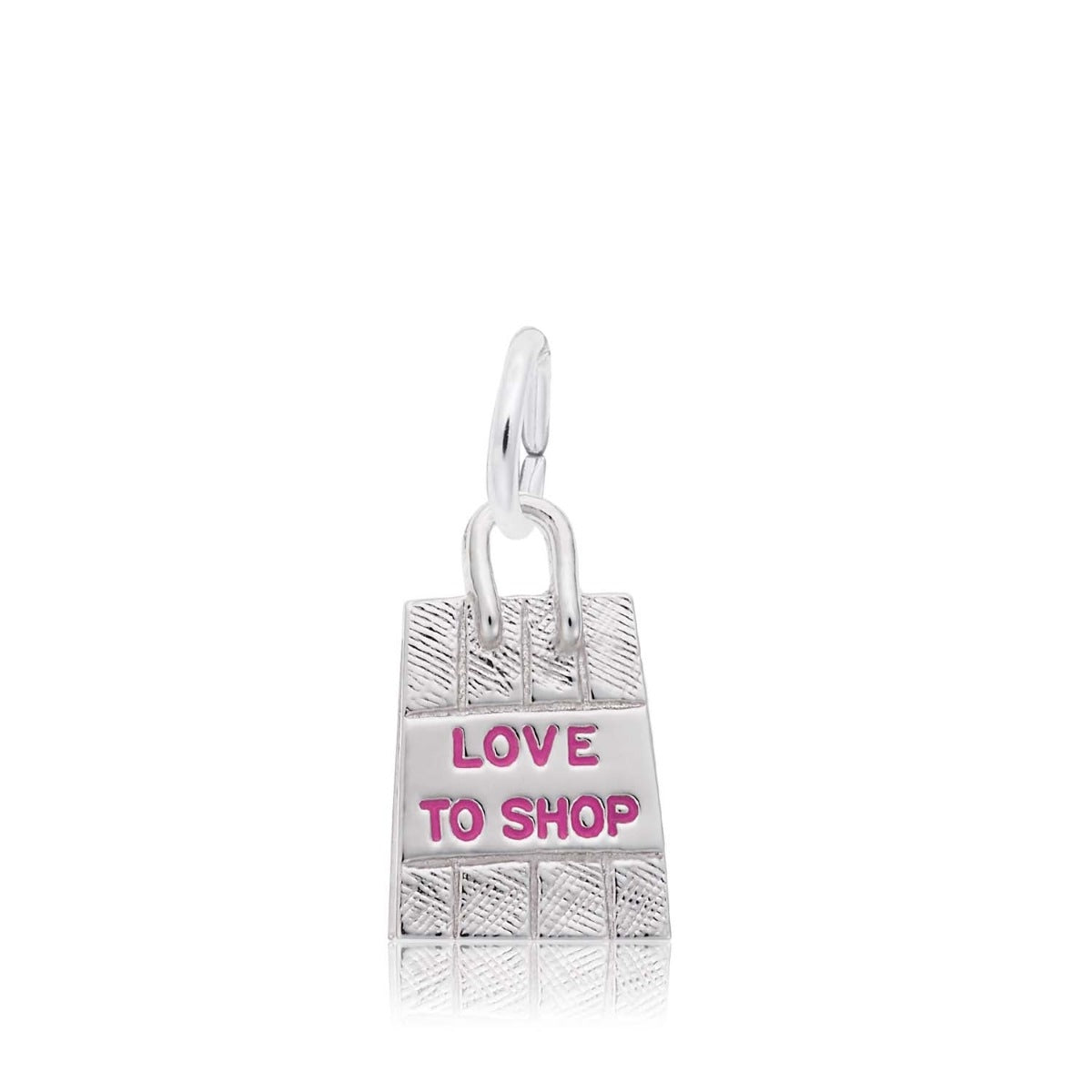 Love to Shop Bag Charm in Sterling Silver