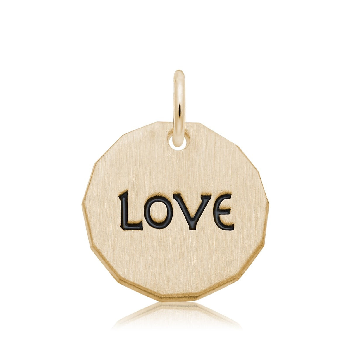 Love Tag Charm in 14K Yellow Gold