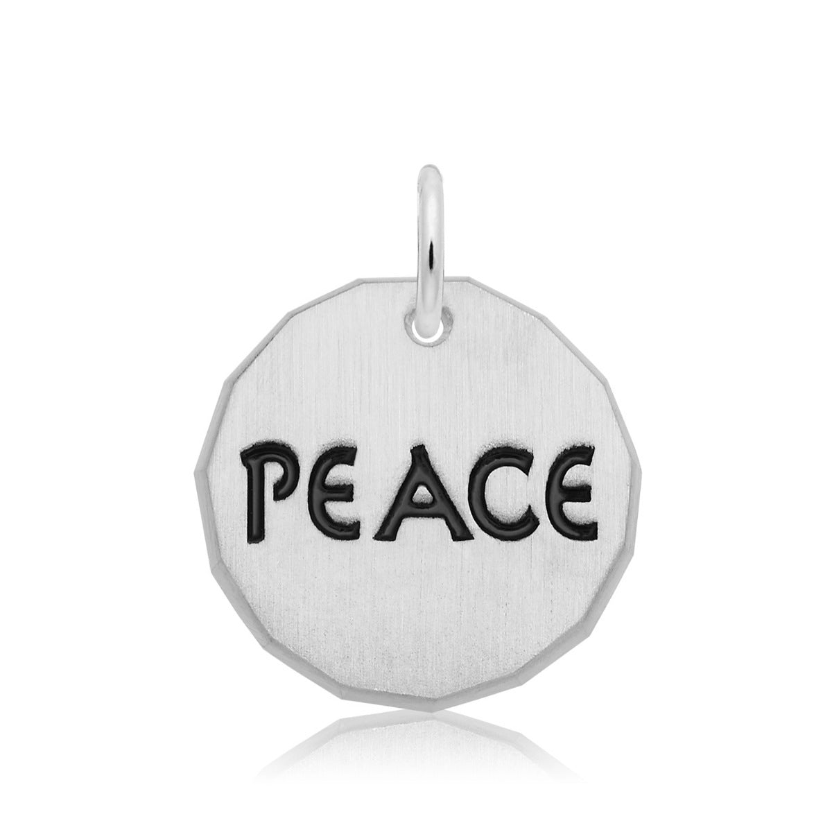 Peace Tag Charm in Sterling Silver
