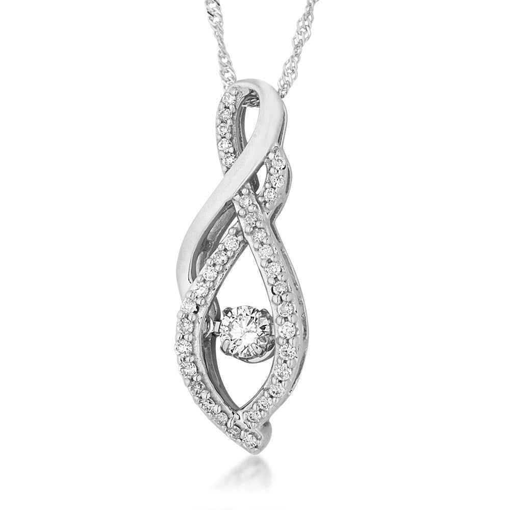 1/4 ct. tw. Round Twinkling Diamond Pendant in 10K White Gold