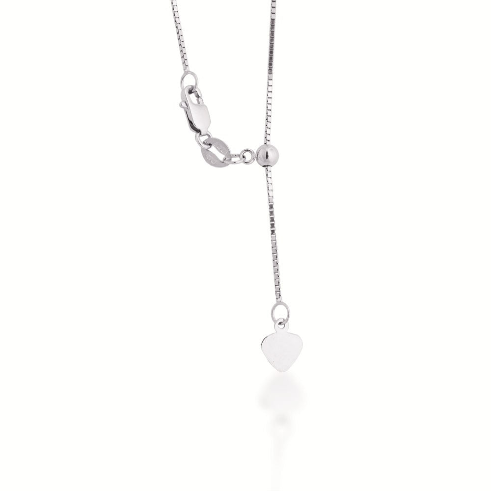 .85mm 22-inch Adjustable Box Chain in 10K White Gold