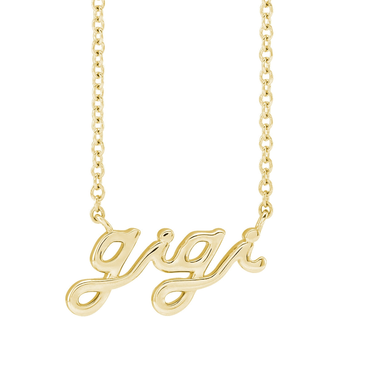 Gigi Script Necklace in 14K Yellow Gold