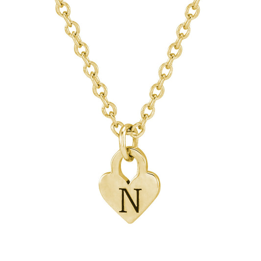 Engravable Heart Pendant in 14K Yellow Gold front view