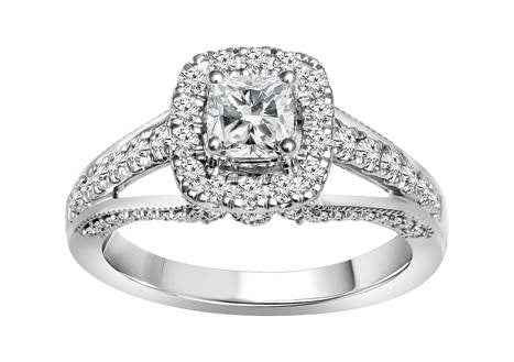 Amaura Collection 1-1/2 ct. tw. Cushion Cut Diamond Halo Engagement Ring in 14K White Gold