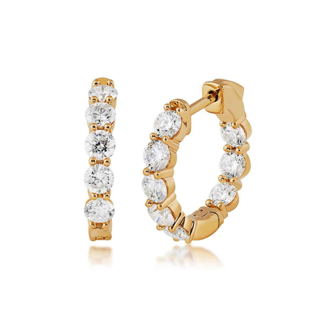 Adamante 2 ct. tw. Lab-Grown Diamond Inside Out Hoops in 14K Yellow Gold