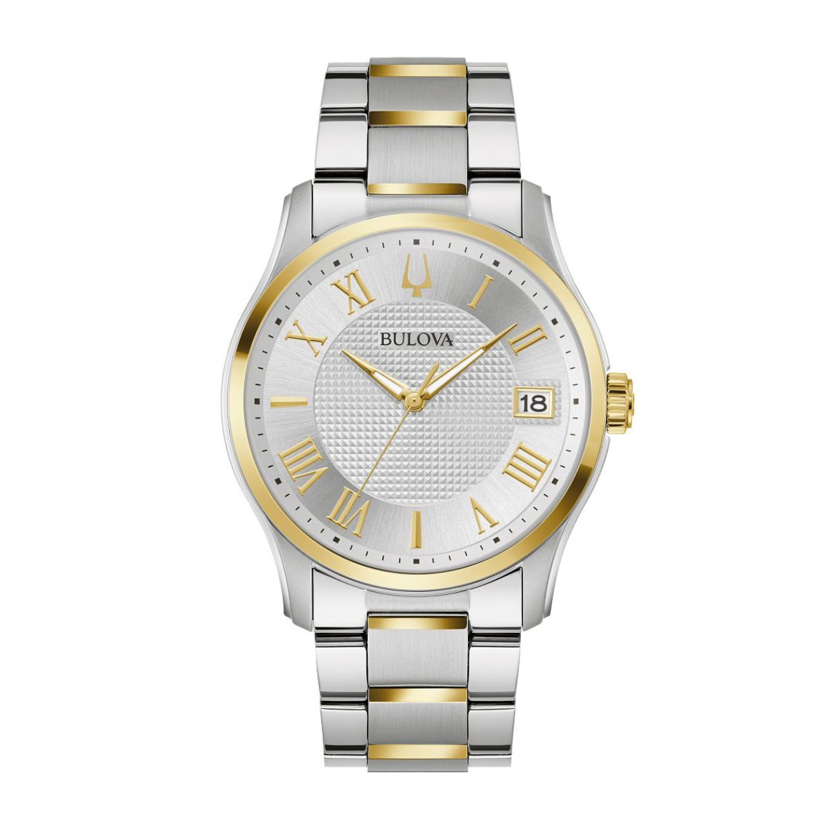 Bulova Men's Wilton Two-Tone Stainless Steel Watch with Silver Dial