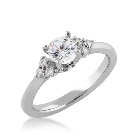 Designed with Love 1/5 ct. tw. Semi-Mount Engagement Ring with Diamond Cluster Side Accents front view