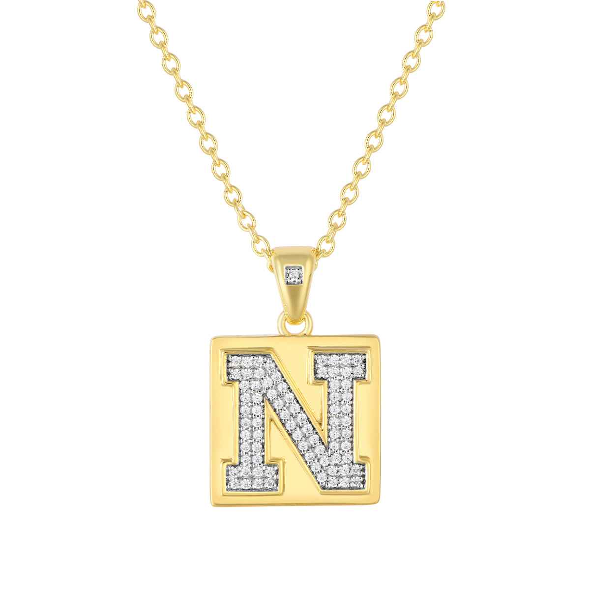 Collegiate Collection 1/3 CTW Diamond Nebraska Pendant in 14K Yellow Gold Plated Sterling Silver