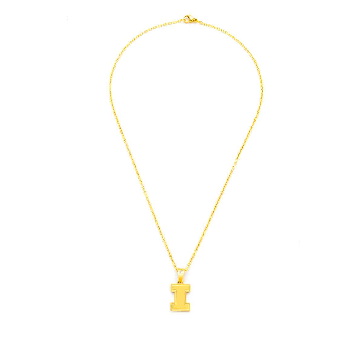 Collegiate Collection Illinois Pendant in Gold-Tone Ion Plated Stainless Steel