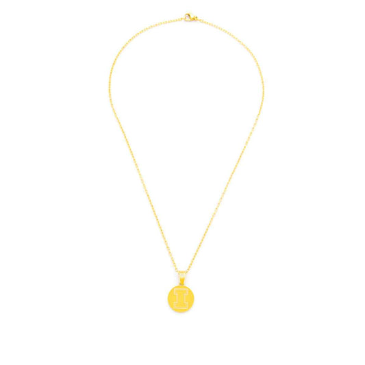 Collegiate Collection Cubic Zirconia Accent Illinois Disc Pendant in Gold-Tone Ion Plated Stainless Steel