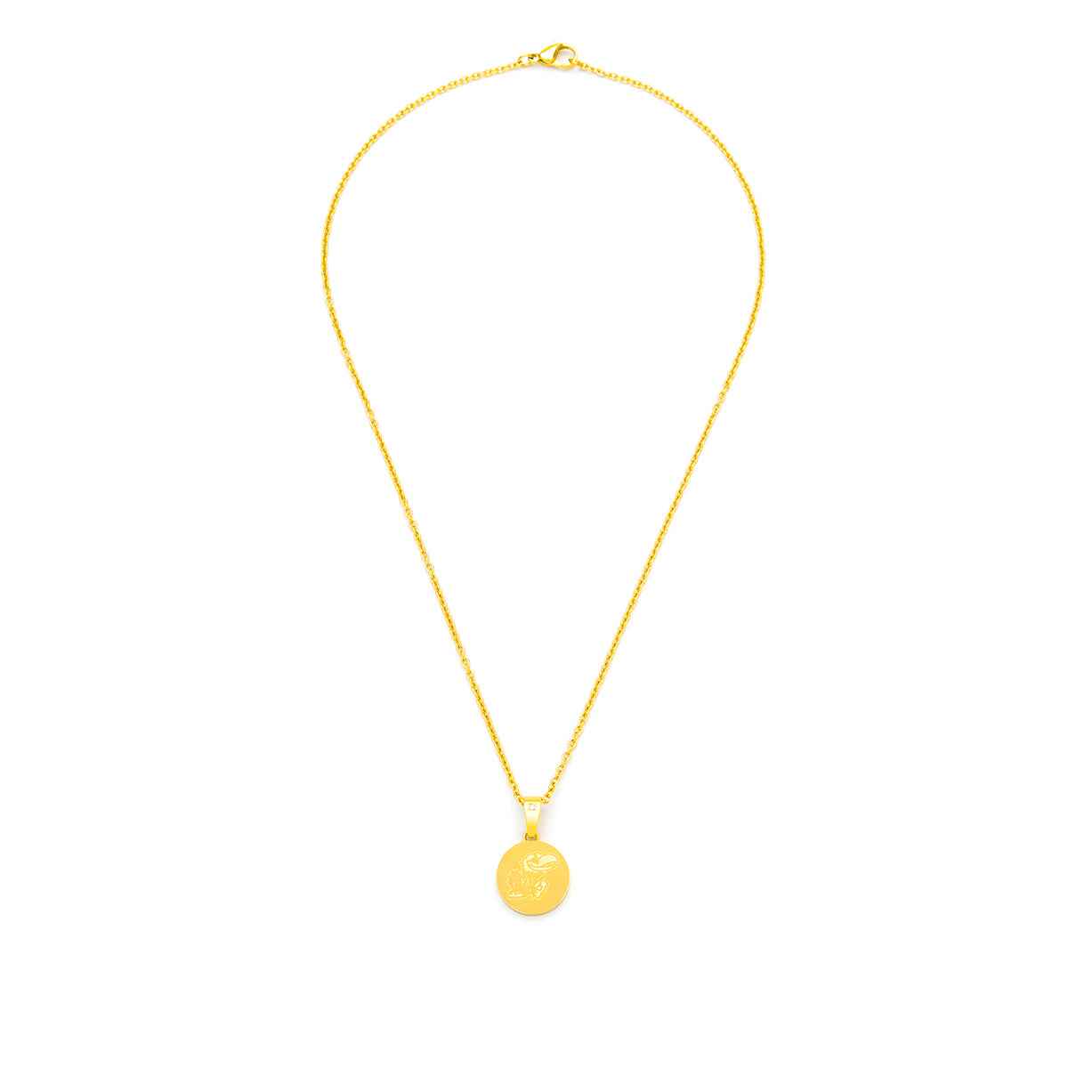 Collegiate Collection Diamond Accent Kansas Pendant in Gold-Tone Ion Plated Stainless Steel