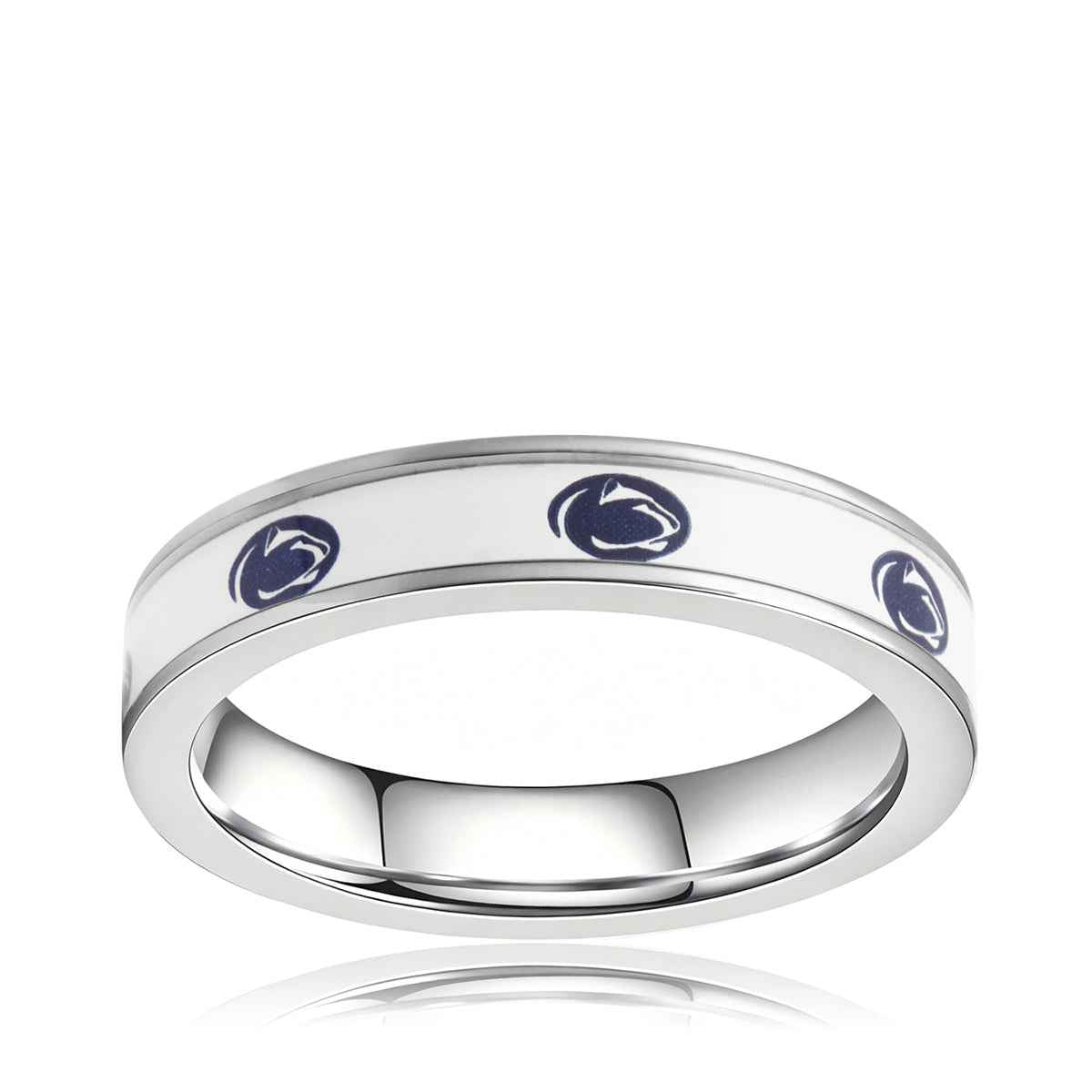 Collegiate Collection 4.5mm The Pennsylvania State University Penn State Ring in Stainless Steel
