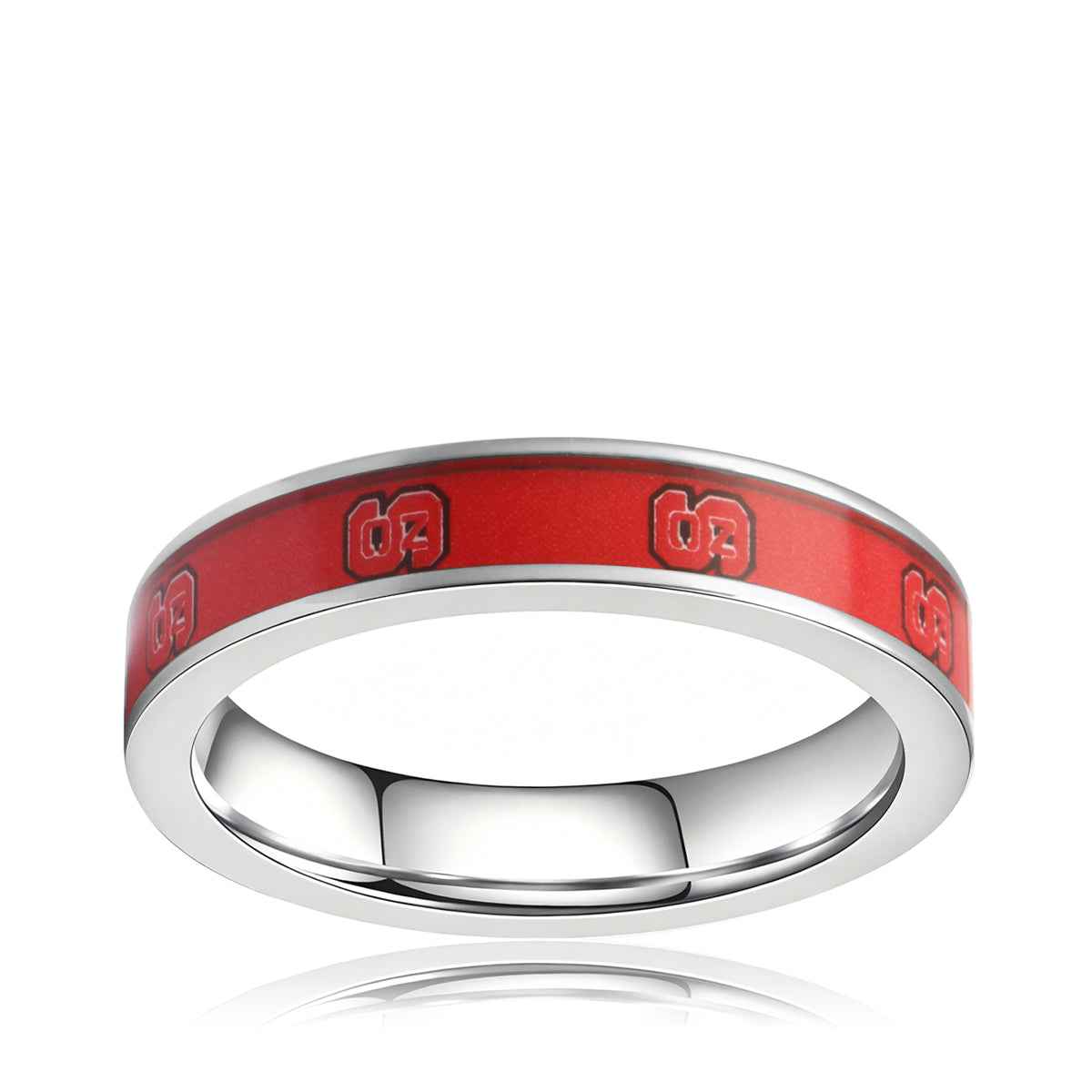 Collegiate Collection 4.5mm North Carolina State Wolfpack Ring in Stainless Steel