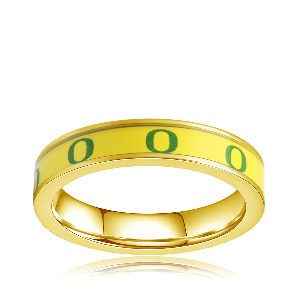 gold plated yellow Oregon ducks ring