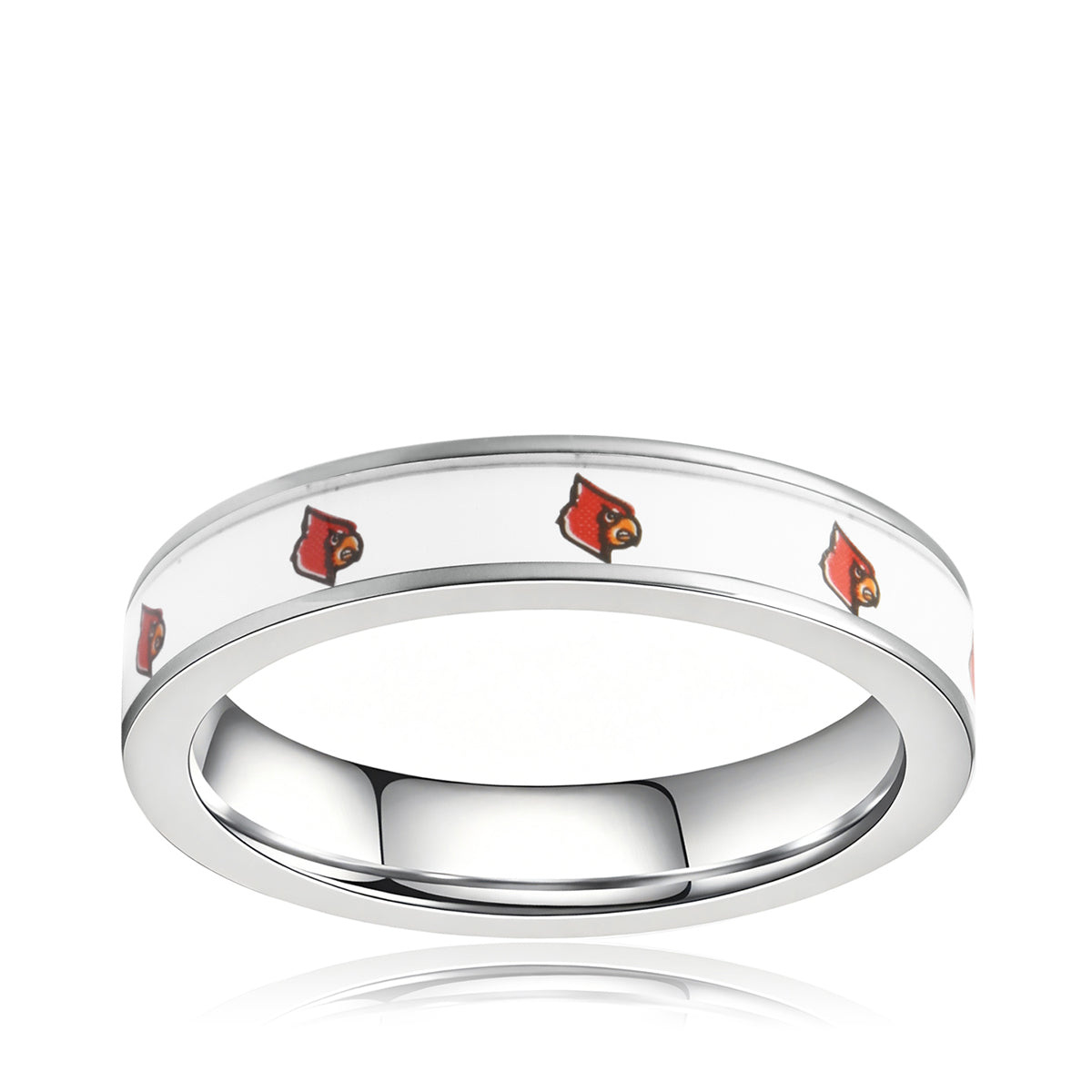 white cardinal silver ring