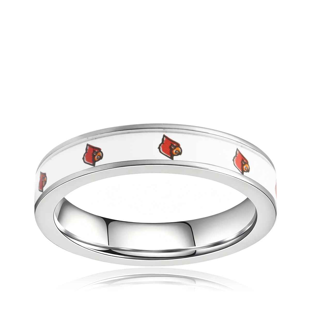 Collegiate Collection 4.5mm University of Louisville Ring in Stainless Steel