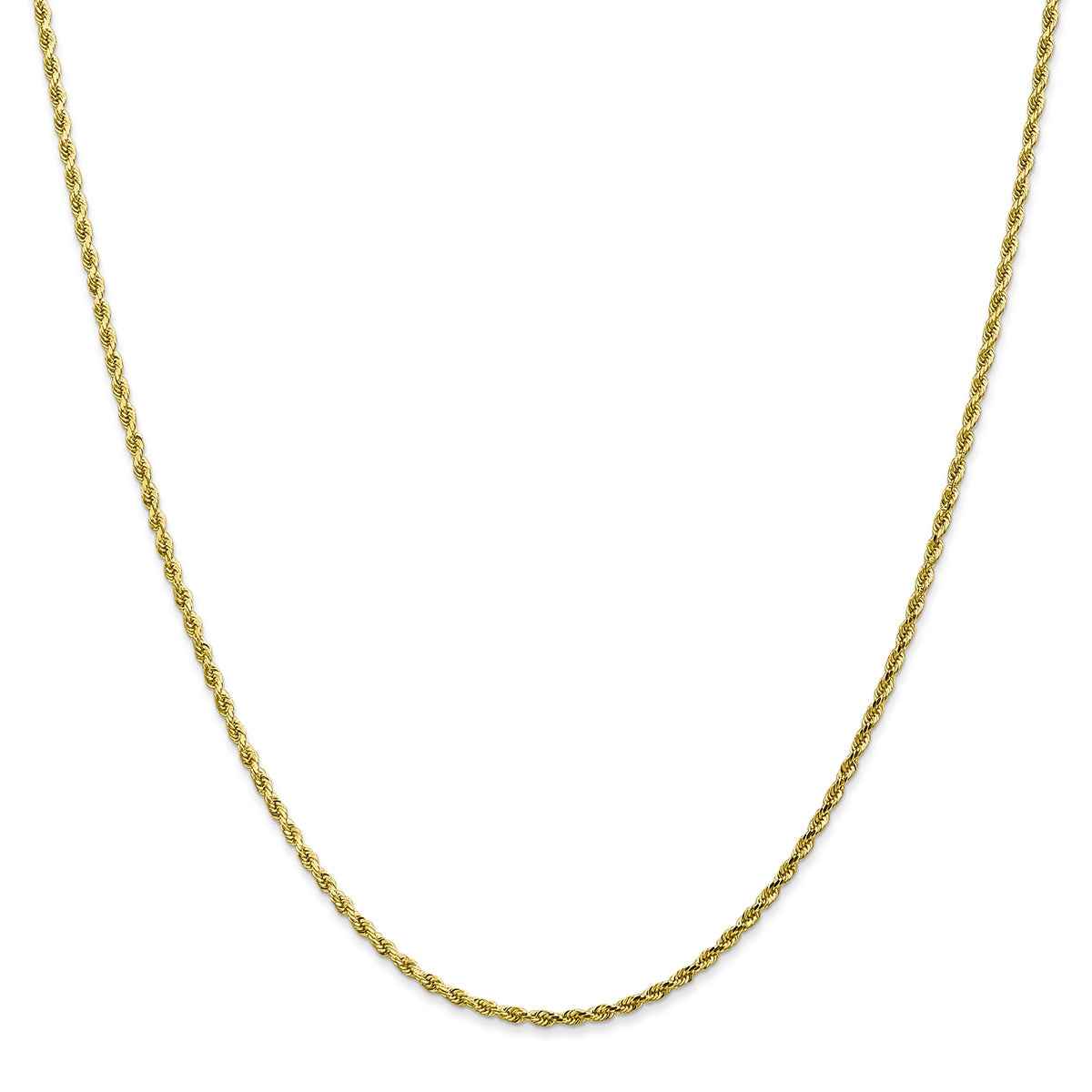 18-inch Diamond Cut Rope Chain in 10Kt. 2MM Yellow Gold
