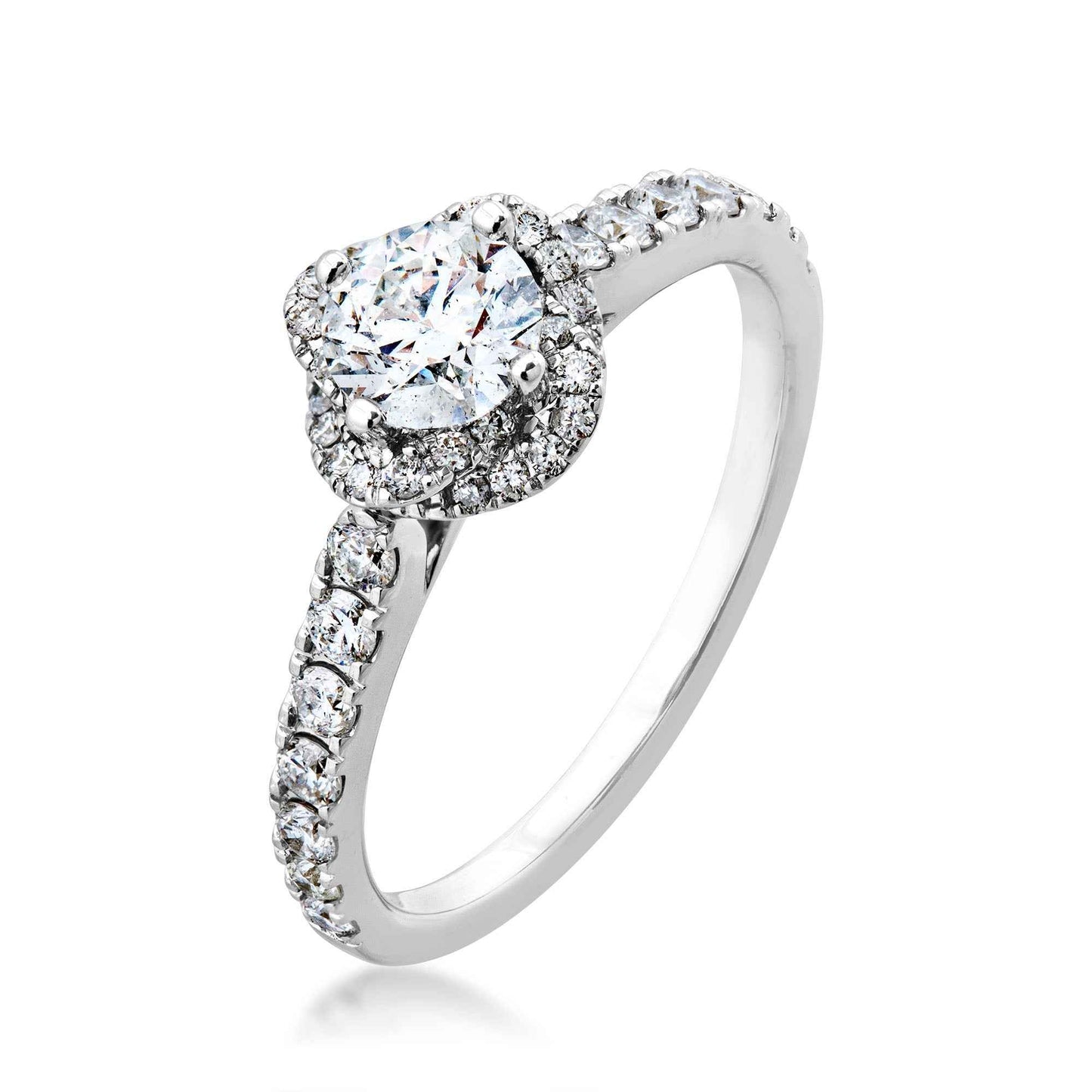 Amaura Collection 1 ct. tw. Round Wrapped Halo Diamond Engagement Ring in 14K White Gold front view