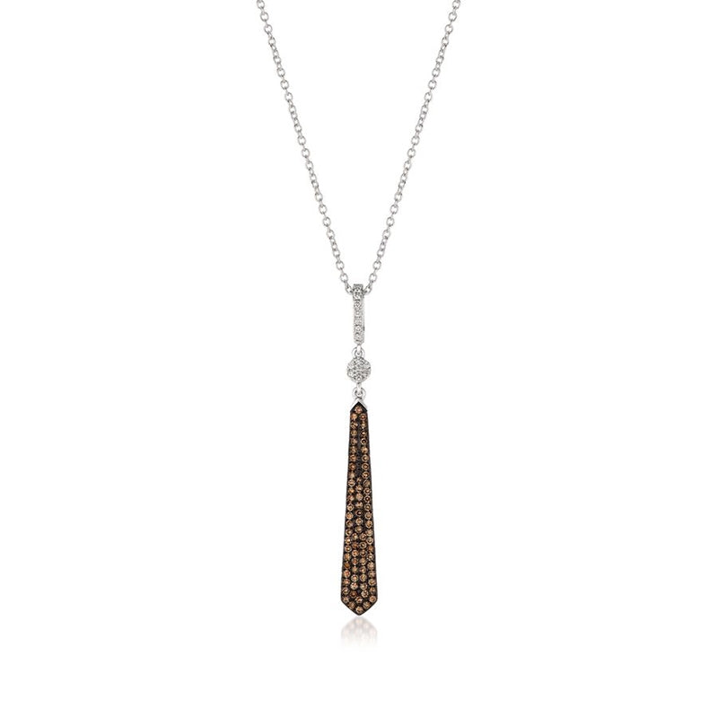 Le Vian 1/4 ct. tw. Chocolate & Vanilla Diamond Pave Drop Pendant in 14K Vanilla Gold