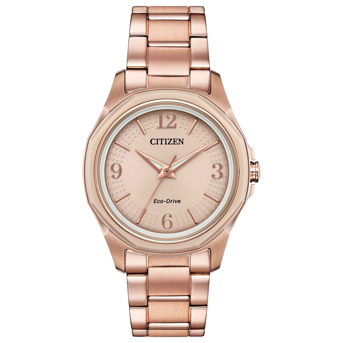 Citizen Ladies' Analog Stainless Steel Watch with Rose Colored Bracelet and Dial