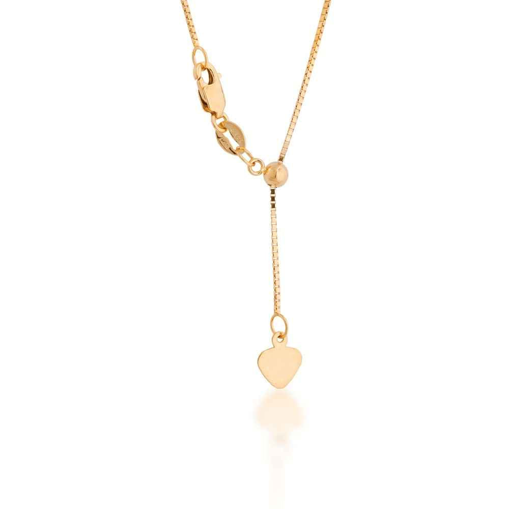 Adjustable 22-inch Box Chain in Yellow Gold