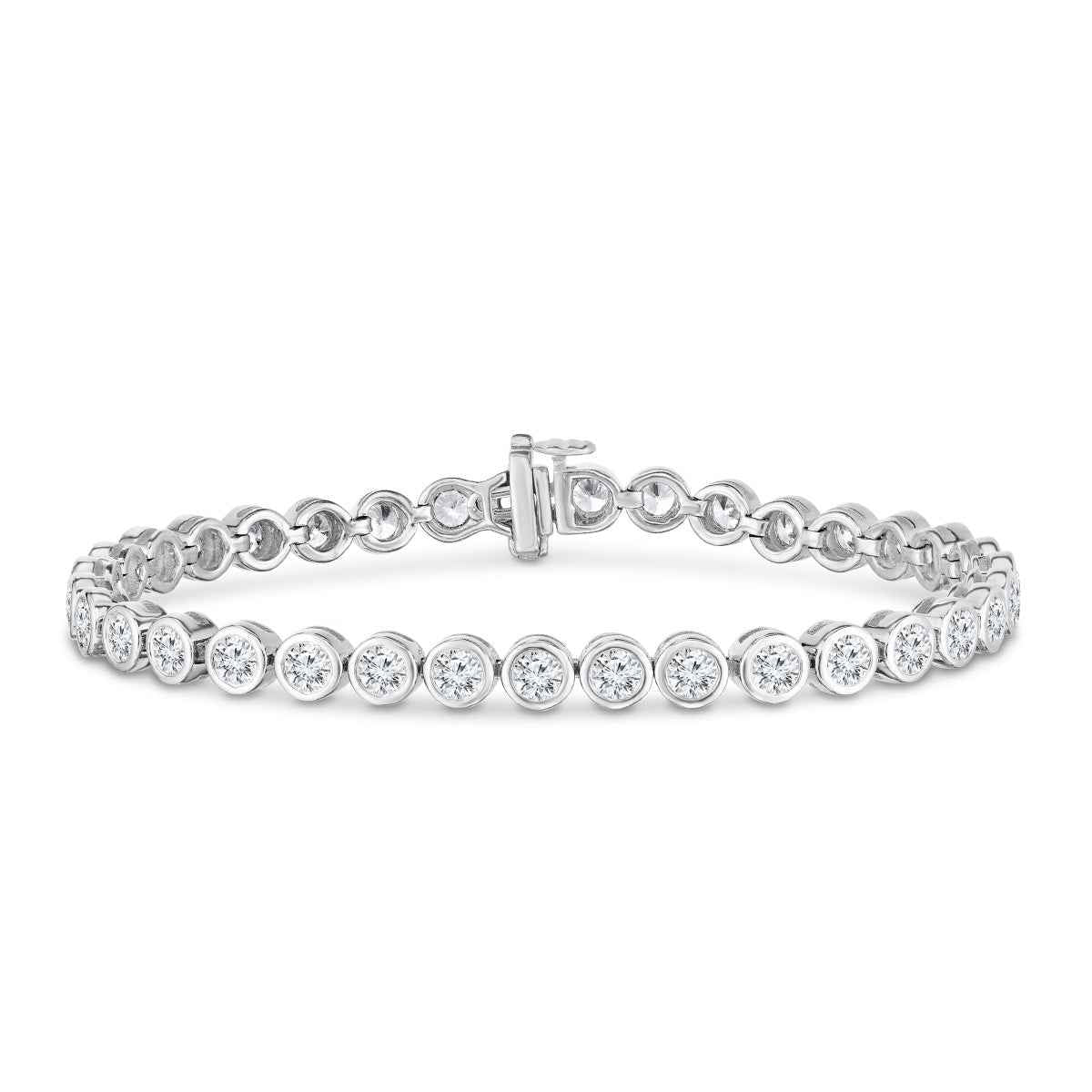 3 ct. tw. Round Diamond Bezel Set Tennis Bracelet in 14K White Gold