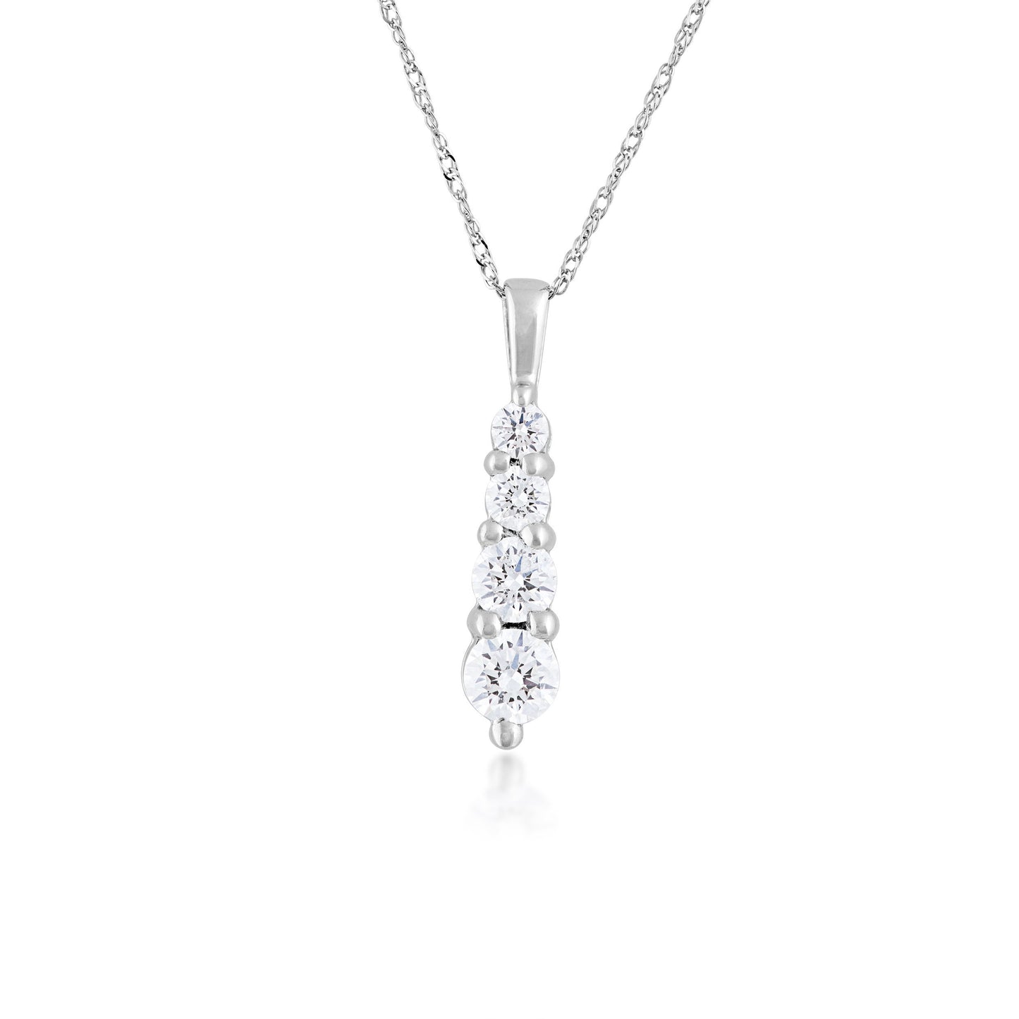 Canadian Rocks Ladies' 1/2 ct. tw. Tapered Round Diamond Pendant in 14K White Gold