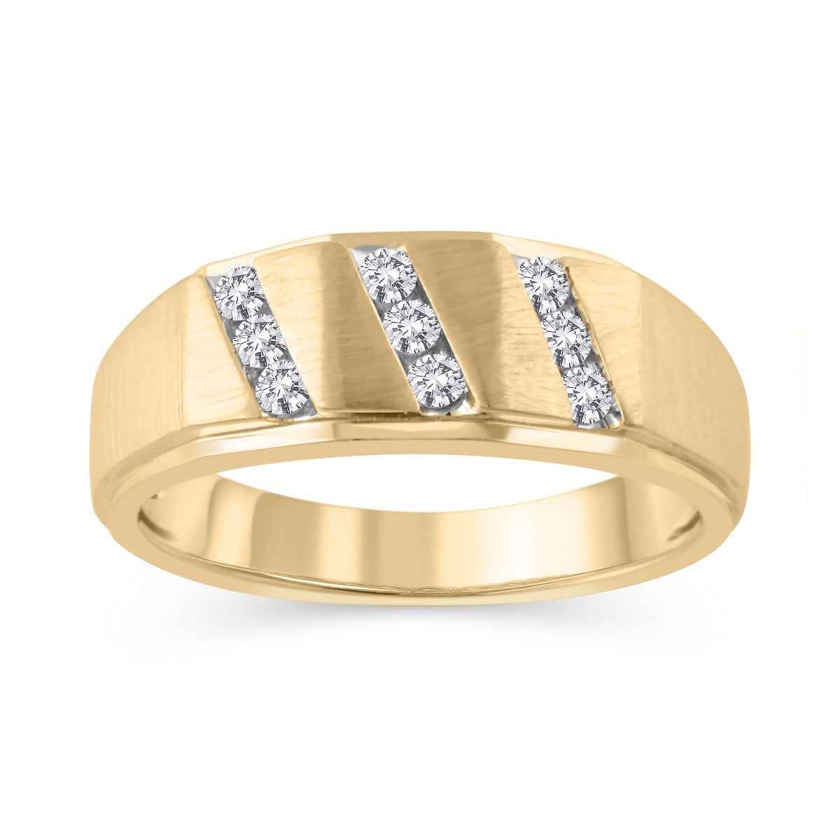 1/4 ct. tw. Men's Diamond Wedding Band in 10K Yellow Gold